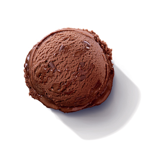 Crème glacée menthe, avec copeaux de chocolat